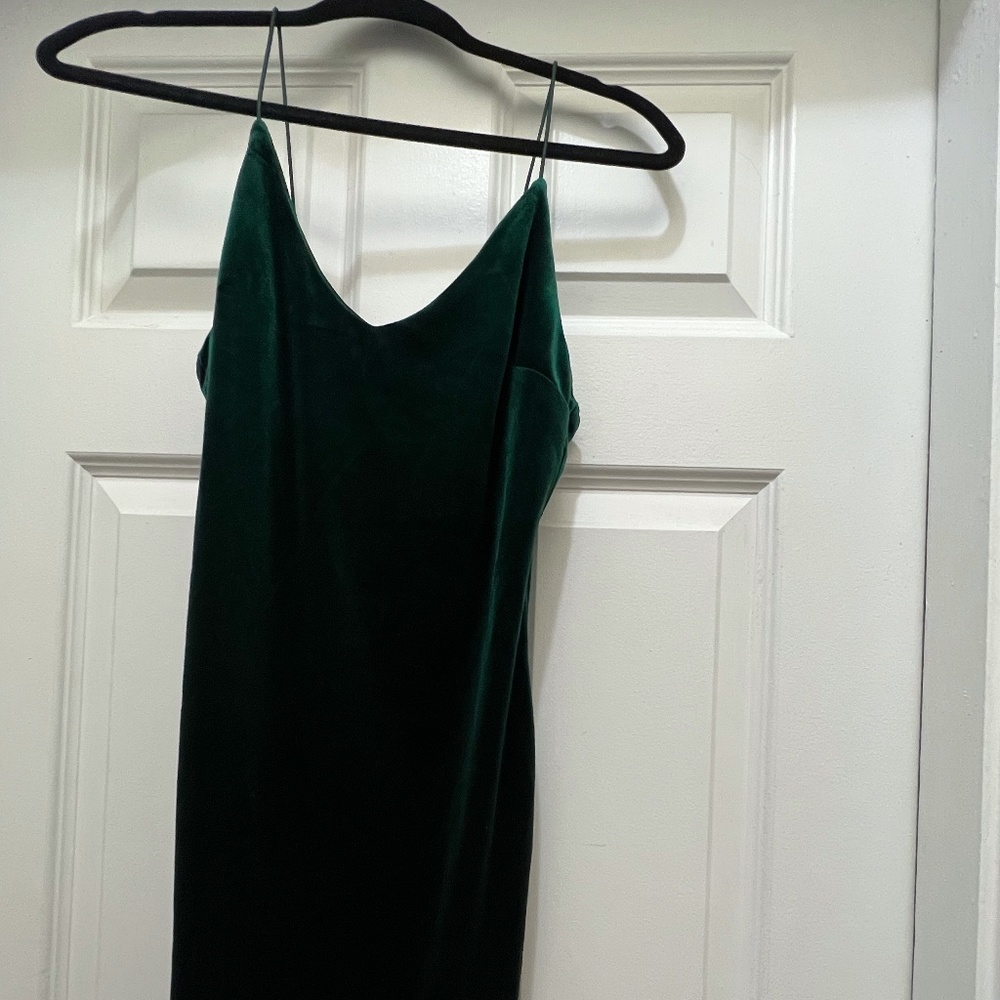 Green velvet dress